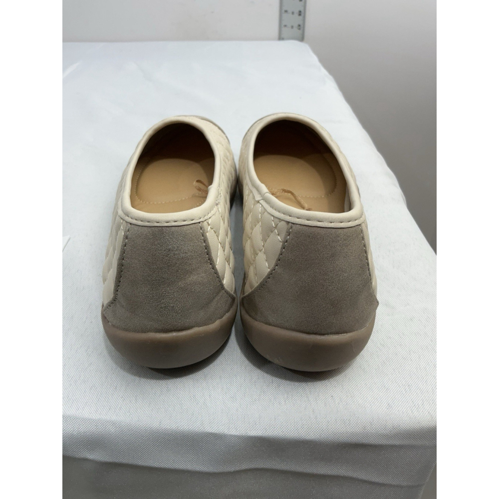 Womans Time & Tru Memory Foam Quilted Ballet Flats 9 Beige/taupe Slip On NWOT - Picture 4 of 8